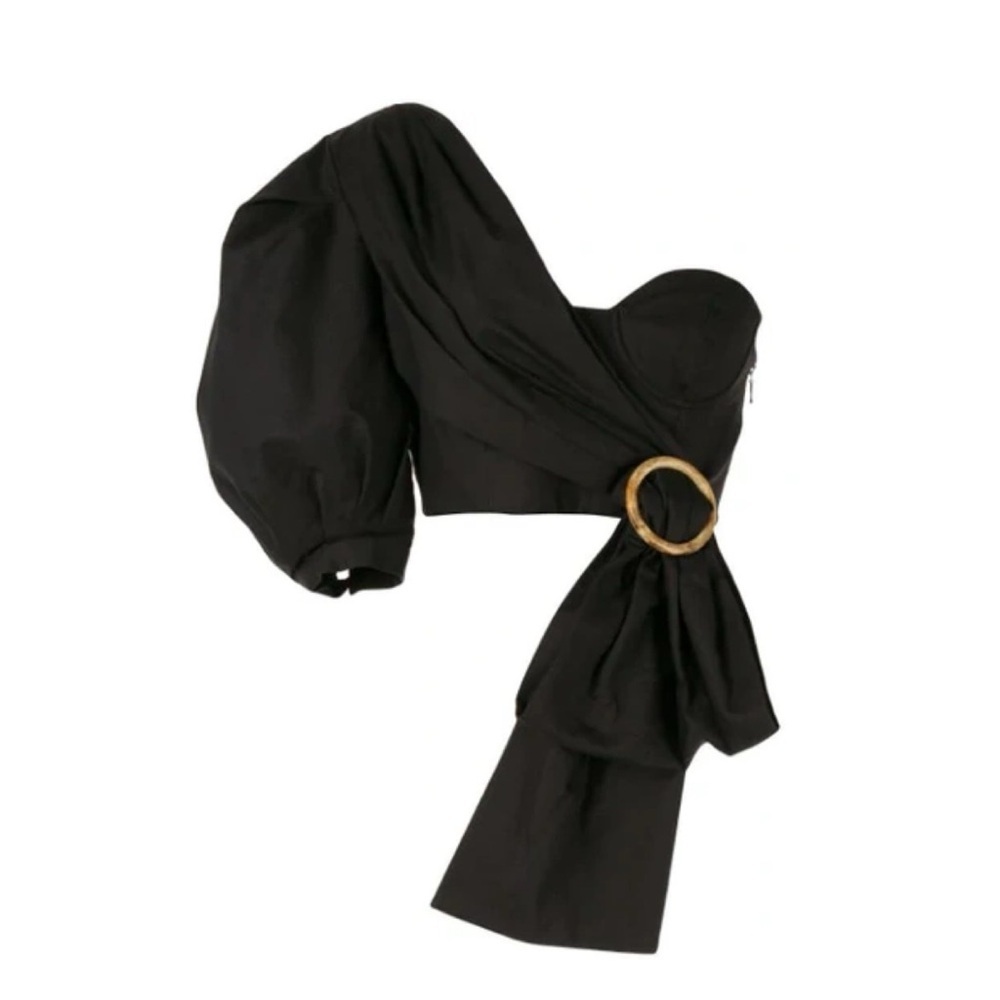 Acler Black One-Shoulder Blouse - Picture 2 of 5